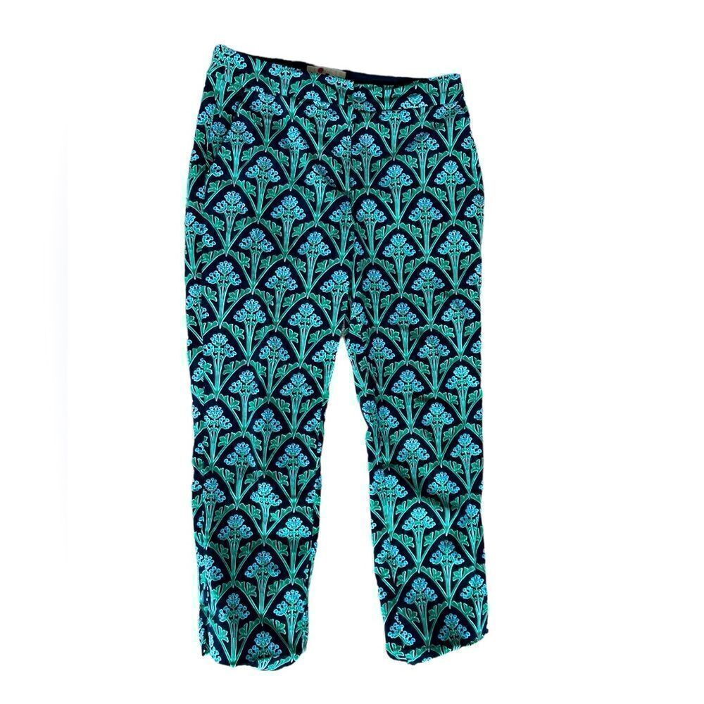 NWOT BODEN WOMENS VELVET PRINTED FLORAL GREEN DRESS PANTS WOMENS SIZE 4P
